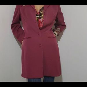 Sag Harbor pink / maroon button down coat / jacket - suit style